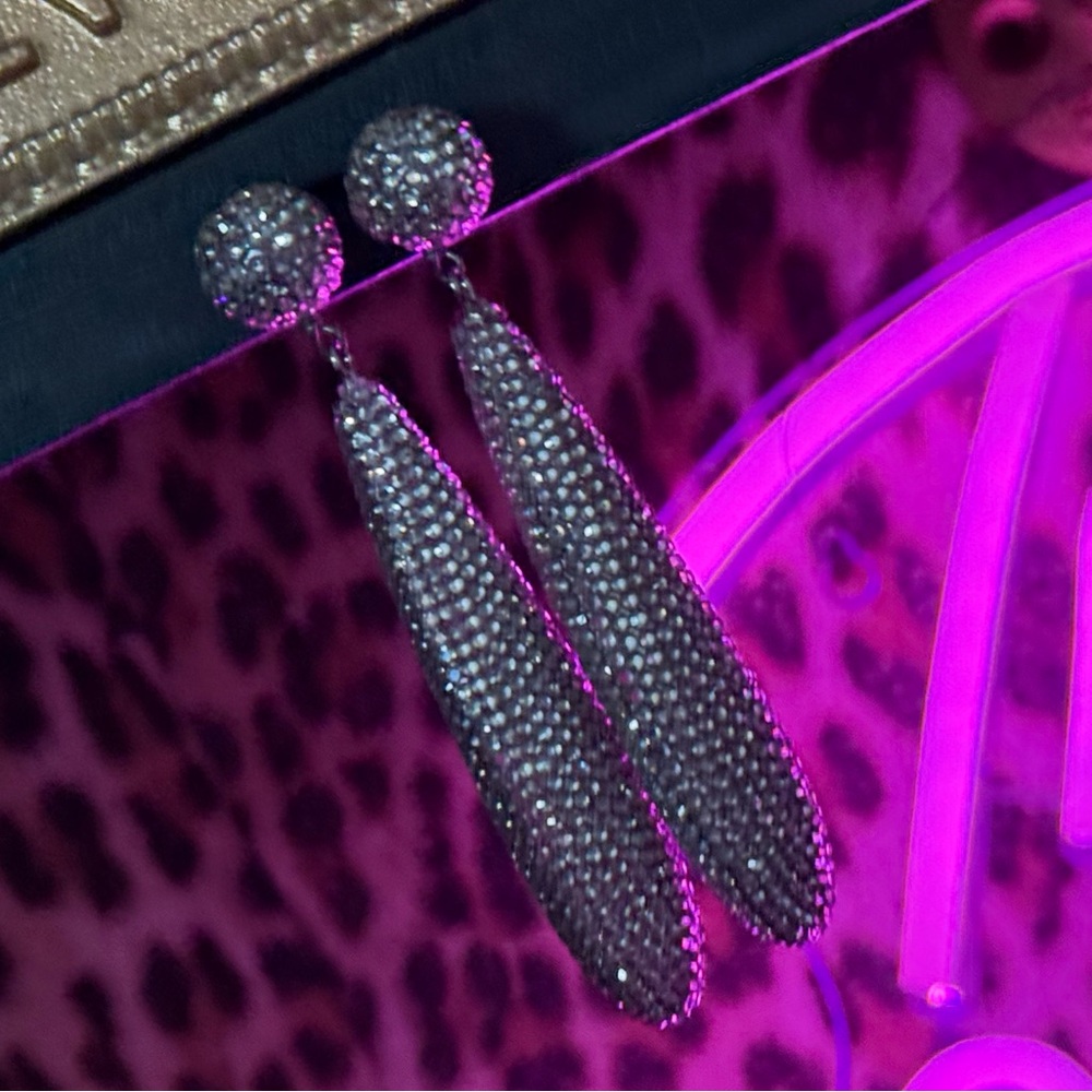 REPURCHASE Roni Blanshay Silver Crystal Drop Earrings - Picture 7 of 11